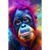 Textil Ersatzdruck Orang Utan In Regenbogenfarben Hochformat Motivvorschau