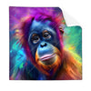 Textil Ersatzdruck Orang Utan In Regenbogenfarben Quadrat Produktvorschau Frontal