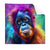 Textil Ersatzdruck Orang Utan In Regenbogenfarben Quadrat Produktvorschau Frontal