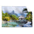 Textil Ersatzdruck Palmen Berg Auf Insel Querformat Produktvorschau Frontal