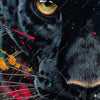 Textil Ersatzdruck Panther Farbexplosion Hochformat Zoom