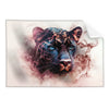 Textil Ersatzdruck Panther Im Farbenspiel Querformat Produktvorschau Frontal