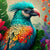 Textil Ersatzdruck Papagei Und Tropischer Hibiskus Hochformat Zoom