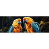 Textil Ersatzdruck Papageien Auf Einem Ast Panorama Motivvorschau