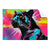 Textil Ersatzdruck Pop Art Panther Querformat Produktvorschau Frontal