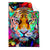 Textil Ersatzdruck Pop Art Tiger No 2 Hochformat Produktvorschau Frontal