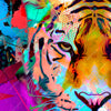 Textil Ersatzdruck Pop Art Tiger No 2 Querformat Zoom