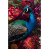 Textil Ersatzdruck Prachtvoller Pfau Und Blueten Hochformat Motivvorschau