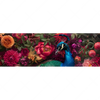 Textil Ersatzdruck Prachtvoller Pfau Und Blueten Panorama Motivvorschau