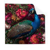 Textil Ersatzdruck Prachtvoller Pfau Und Blueten Quadrat Produktvorschau Frontal