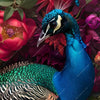 Textil Ersatzdruck Prachtvoller Pfau Und Blueten Schmal Zoom