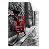 Textil Ersatzdruck Rotes Fahrrad In Gasse Hochformat Produktvorschau Frontal