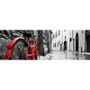 Textil Ersatzdruck Rotes Fahrrad In Gasse Panorama Motivvorschau