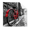 Textil Ersatzdruck Rotes Fahrrad In Gasse Quadrat Produktvorschau Frontal