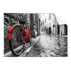 Textil Ersatzdruck Rotes Fahrrad In Gasse Querformat Produktvorschau Frontal