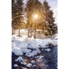 Textil Ersatzdruck Schneebedeckte Landschaft Am Fluss Hochformat Motivvorschau