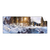 Textil Ersatzdruck Schneebedeckte Landschaft Am Fluss Panorama Produktvorschau Frontal