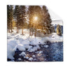 Textil Ersatzdruck Schneebedeckte Landschaft Am Fluss Quadrat Produktvorschau Frontal
