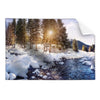 Textil Ersatzdruck Schneebedeckte Landschaft Am Fluss Querformat Produktvorschau Frontal