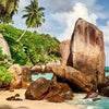 Textil Ersatzdruck Schoener Strand Mit Palmen Panorama Zoom