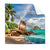 Textil Ersatzdruck Schoener Strand Mit Palmen Quadrat Produktvorschau Frontal