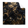 Textil Ersatzdruck Schwarze Und Goldene Blueten Quadrat Produktvorschau Frontal
