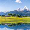 Textil Ersatzdruck Sommerlandschaft In Den Alpen Querformat Zoom