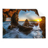 Textil Ersatzdruck Sonnenuntergang In Meeresgrotte Querformat Produktvorschau Frontal
