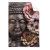 Textil Ersatzdruck Spiritueller Buddha Und Blumen Hochformat Produktvorschau Frontal