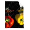 Textil Ersatzdruck Spritzer Von Paprika Beim Fallen Ins Wasser Hochformat Produktvorschau Frontal