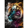 Textil Ersatzdruck Tiger Im Farbrausch Hochformat Motivvorschau