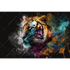 Textil Ersatzdruck Tiger Im Farbrausch Querformat Motivvorschau