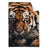 Textil Ersatzdruck Tiger Im Wasser Hochformat Produktvorschau Frontal