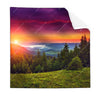 Textil Ersatzdruck Wald Bei Sonnenuntergang Quadrat Produktvorschau Frontal