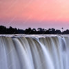 Textil Ersatzdruck Wasserfall Bei Abendroete Schmal Zoom