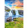 Textil Ersatzdruck Wasserfall Bei Sonnenuntergang Hochformat Motivvorschau