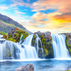 Textil Ersatzdruck Wasserfall Bei Sonnenuntergang Hochformat Zoom