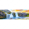 Textil Ersatzdruck Wasserfall Bei Sonnenuntergang Panorama Motivvorschau
