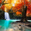 Textil Ersatzdruck Wasserfall Im Wald Quadrat Motivvorschau