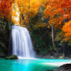 Textil Ersatzdruck Wasserfall Im Wald Schmal Zoom