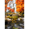Textil Ersatzdruck Wasserfall In Herbstlandschaft Hochformat Motivvorschau