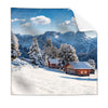 Textil Ersatzdruck Winteridylle In Den Bergen Quadrat Produktvorschau Frontal