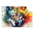 Textil Ersatzdruck Wolf Mit Bunten Farbspritzern No 2 Querformat Produktvorschau Frontal