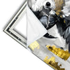 Xxl Wandbild Abstrakter Papagei Mit Gold Quadrat Materialvorschau