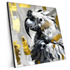 Xxl Wandbild Abstrakter Papagei Mit Gold Quadrat Produktvorschau Seitlich