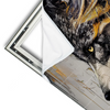 Xxl Wandbild Abstrakter Wolf In Gold Und Grau Querformat Materialvorschau