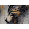 Xxl Wandbild Abstrakter Wolf In Gold Und Grau Querformat Motivvorschau