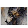 Xxl Wandbild Abstrakter Wolf In Gold Und Grau Querformat Produktvorschau Frontal