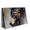 Xxl Wandbild Abstrakter Wolf In Gold Und Grau Querformat Produktvorschau Seitlich