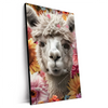 Xxl Wandbild Alpaka Mit Blumen Hochformat Produktvorschau Seitlich